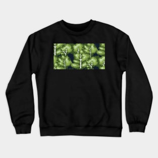 green spring birch tree forest Crewneck Sweatshirt